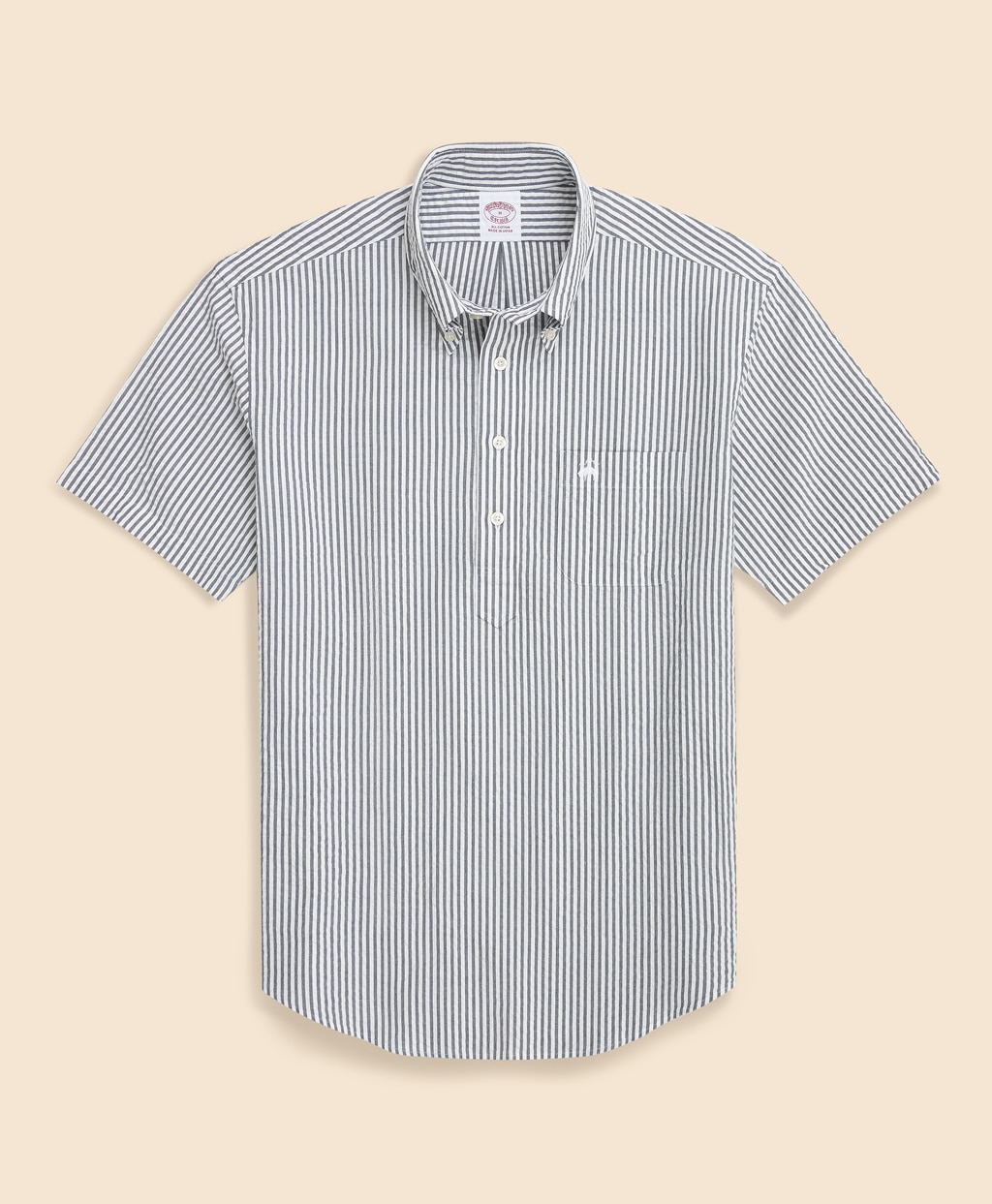 コットン　シアサッカー　GFロゴ　ショートスリーブ　プルオーバーシャツ1