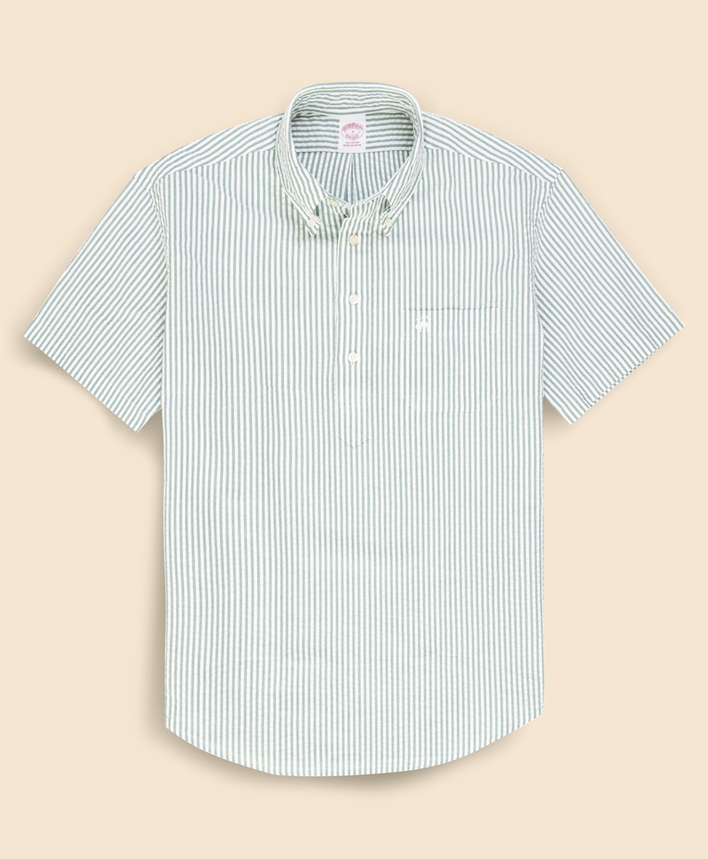 コットン　シアサッカー　GFロゴ　ショートスリーブ　プルオーバーシャツ1