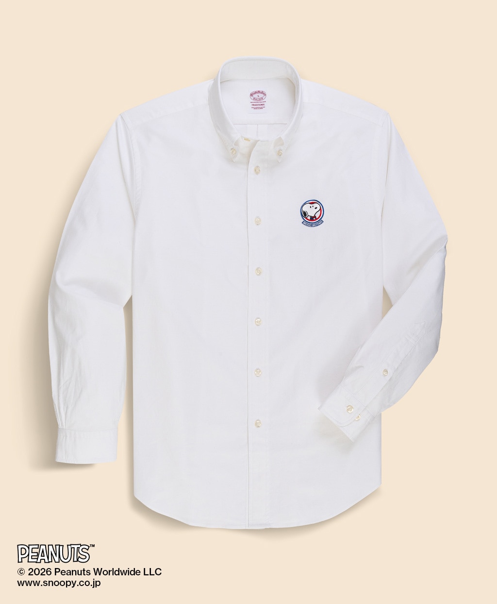 Brooks Brothers × PEANUTS　スーピマコットン　スヌーピーエンブレムエンブロイダリー　スポーツシャツ　Traditional Fit1
