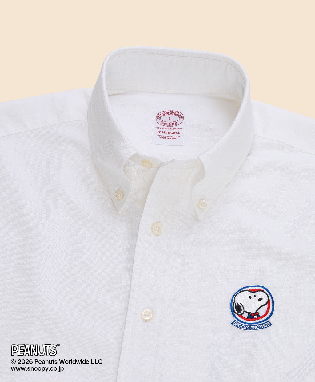 Brooks Brothers × PEANUTS　スーピマコットン　スヌーピーエンブレムエンブロイダリー　スポーツシャツ　Traditional Fit2