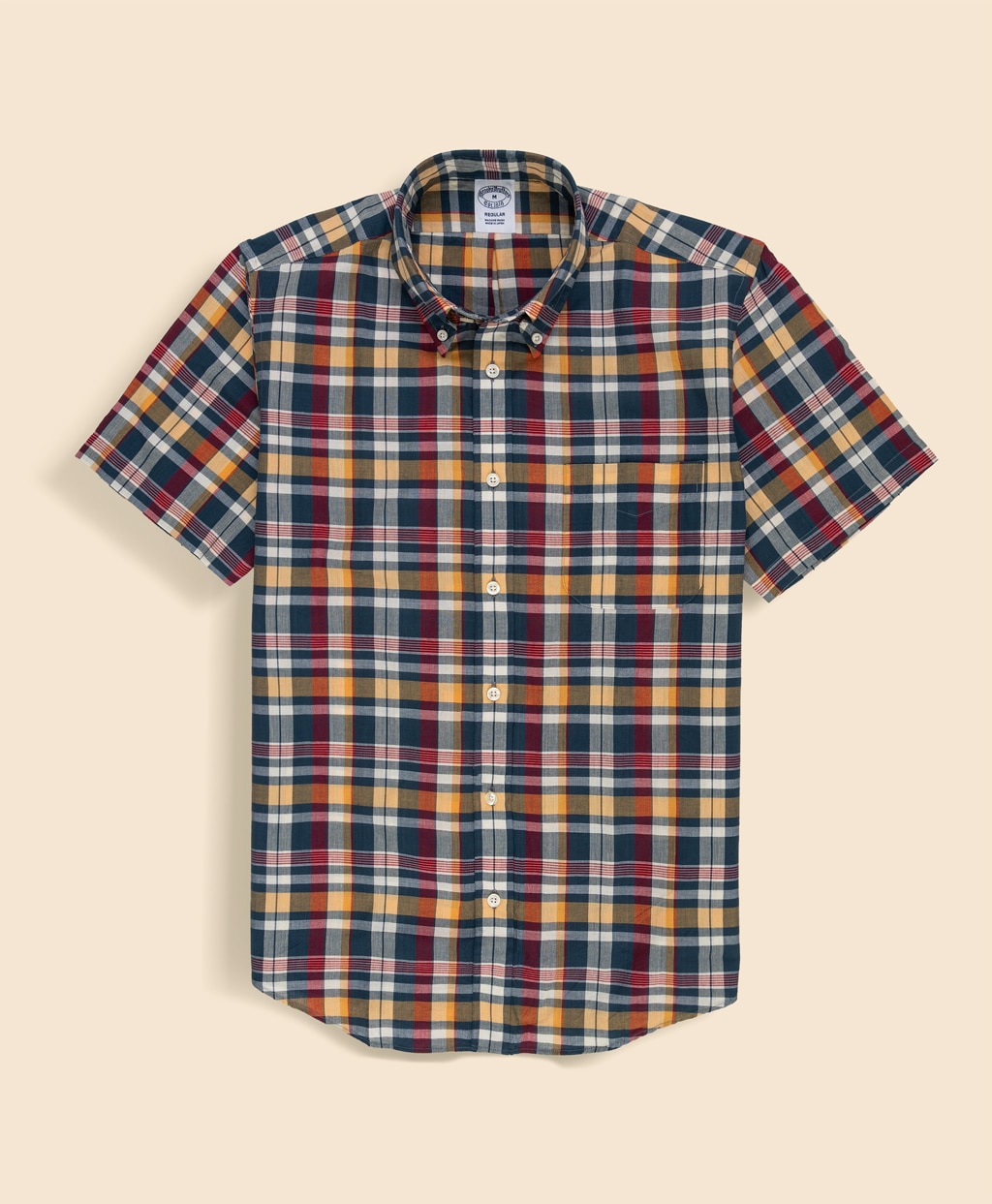 コットン　マドラスチェック　ショートスリーブ　スポーツシャツ　Regular Fit1