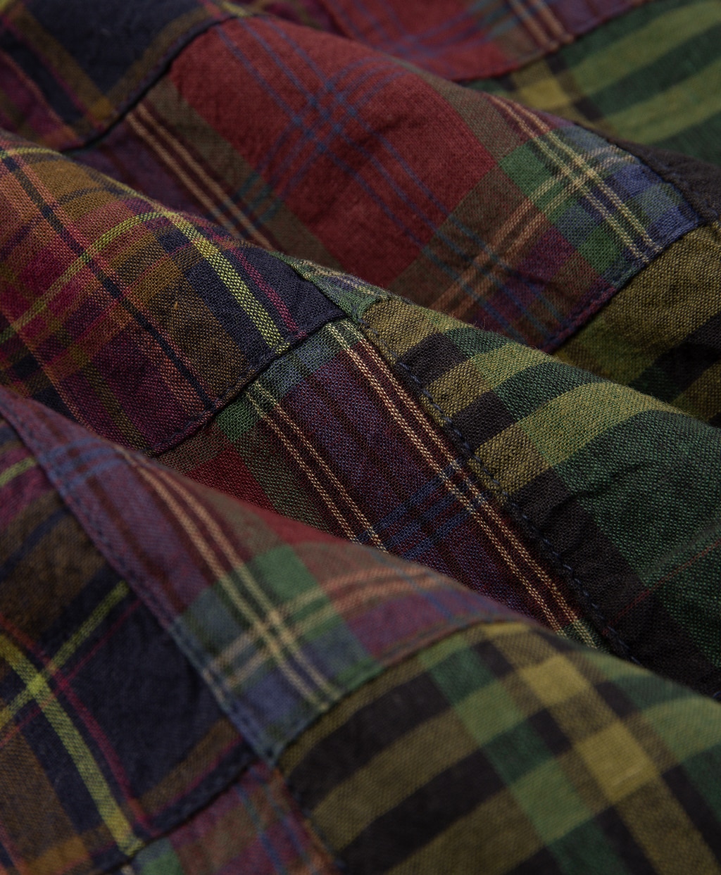 コットン　マドラスパッチワーク　ショートスリーブ　スポーツシャツ　Regular Fit3