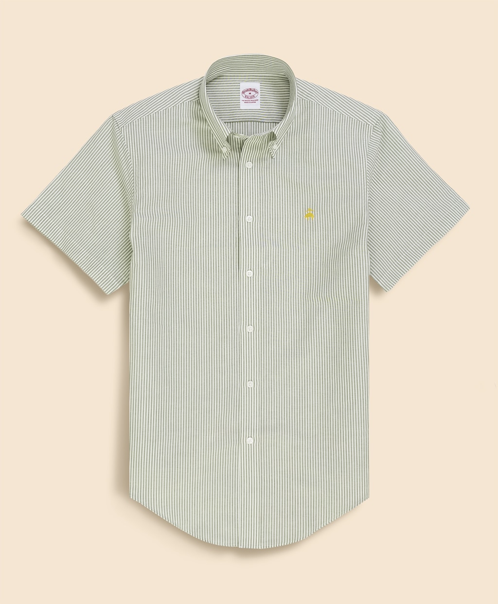 コットン／ペーパーヤーン　GFロゴ　ストライプ　ショートスリーブ　スポーツシャツ　Traditional Fit1
