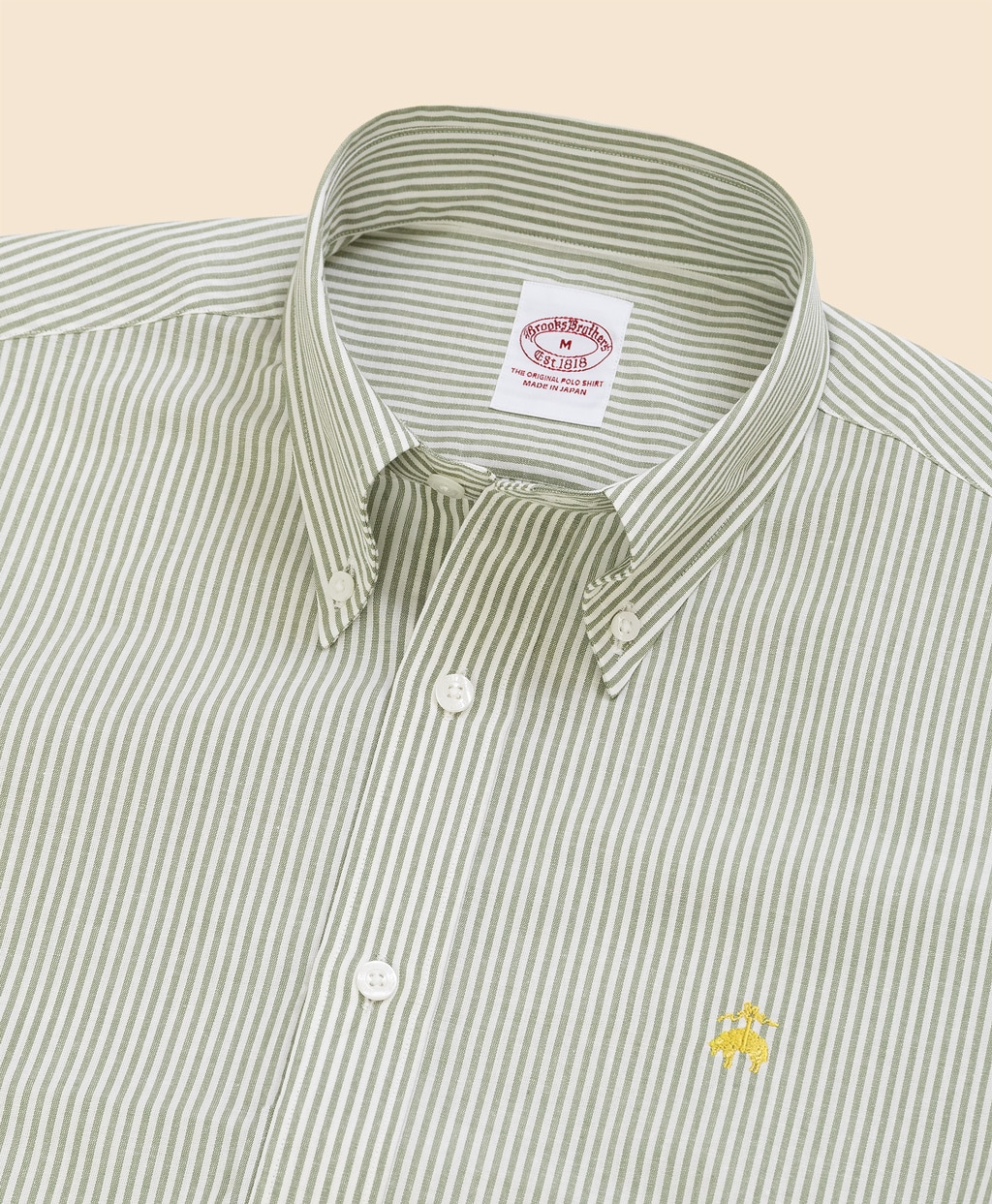 コットン／ペーパーヤーン　GFロゴ　ストライプ　ショートスリーブ　スポーツシャツ　Traditional Fit3
