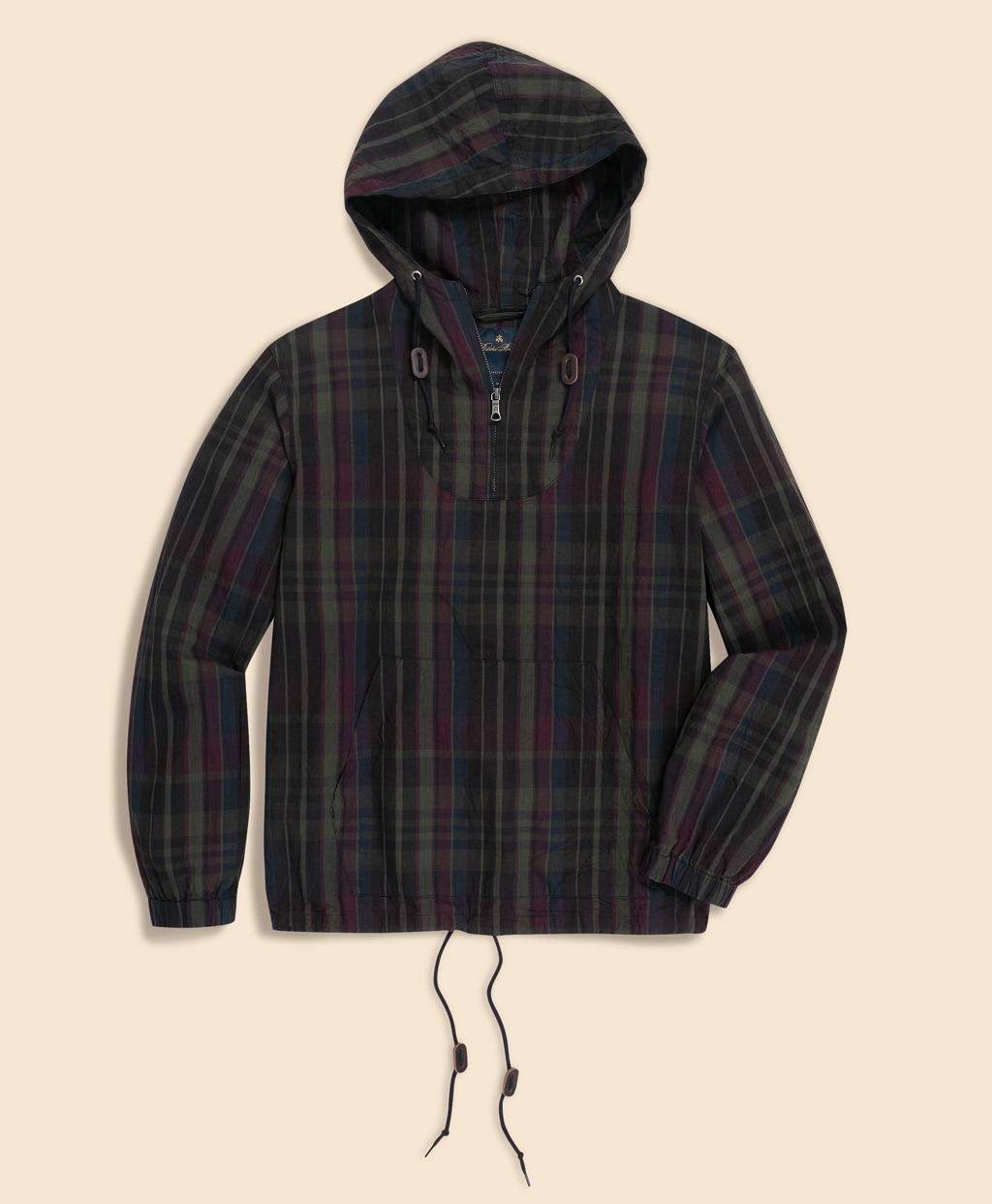 コットン　マドラス　フーデッドパーカー1