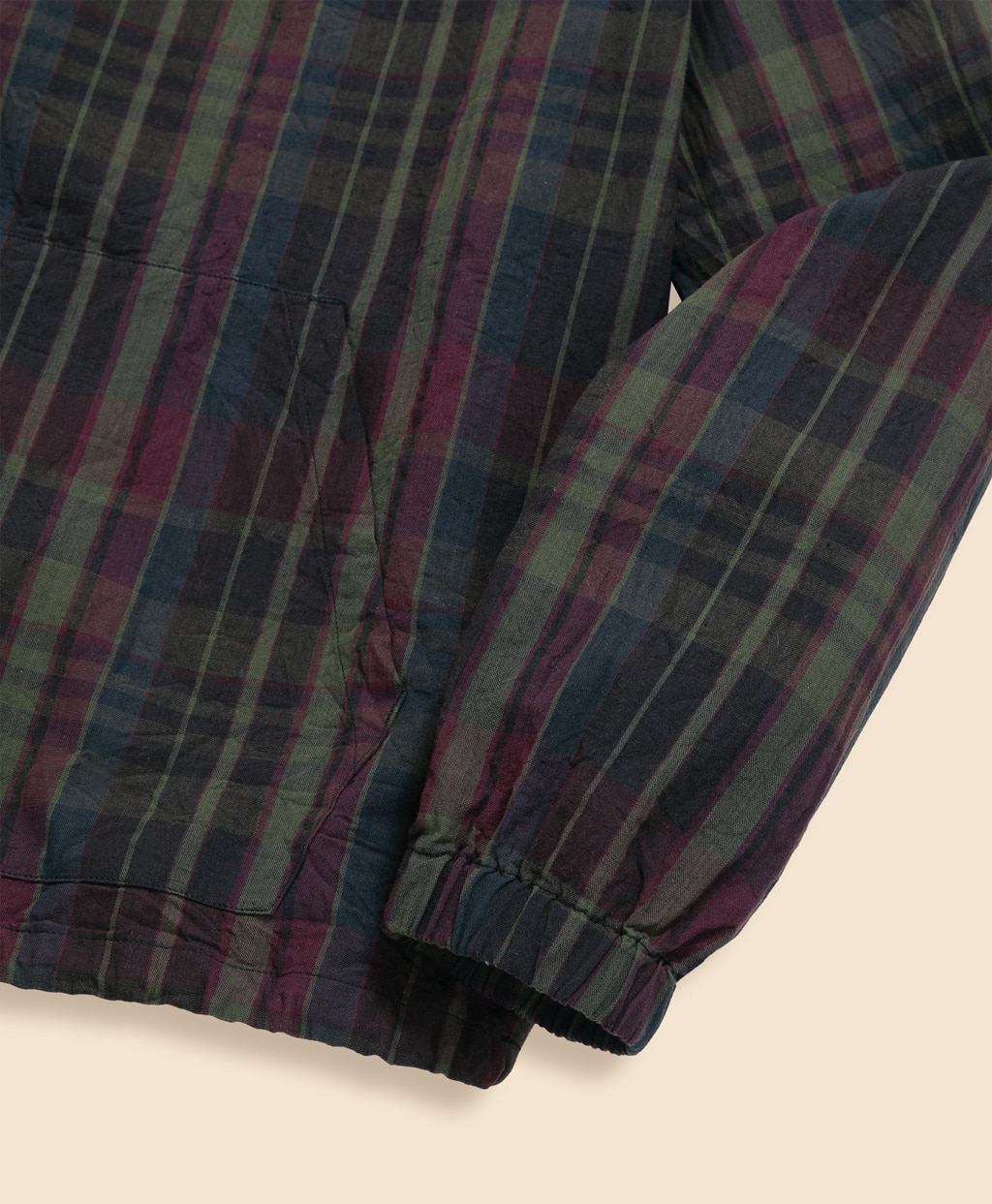 コットン　マドラス　フーデッドパーカー3