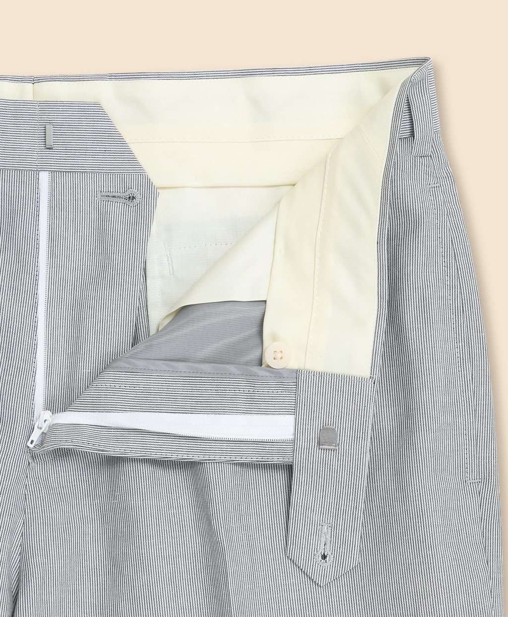 コットン／ラミー　コードレーン　プレーンフロント　トラウザーズ　Traditional3