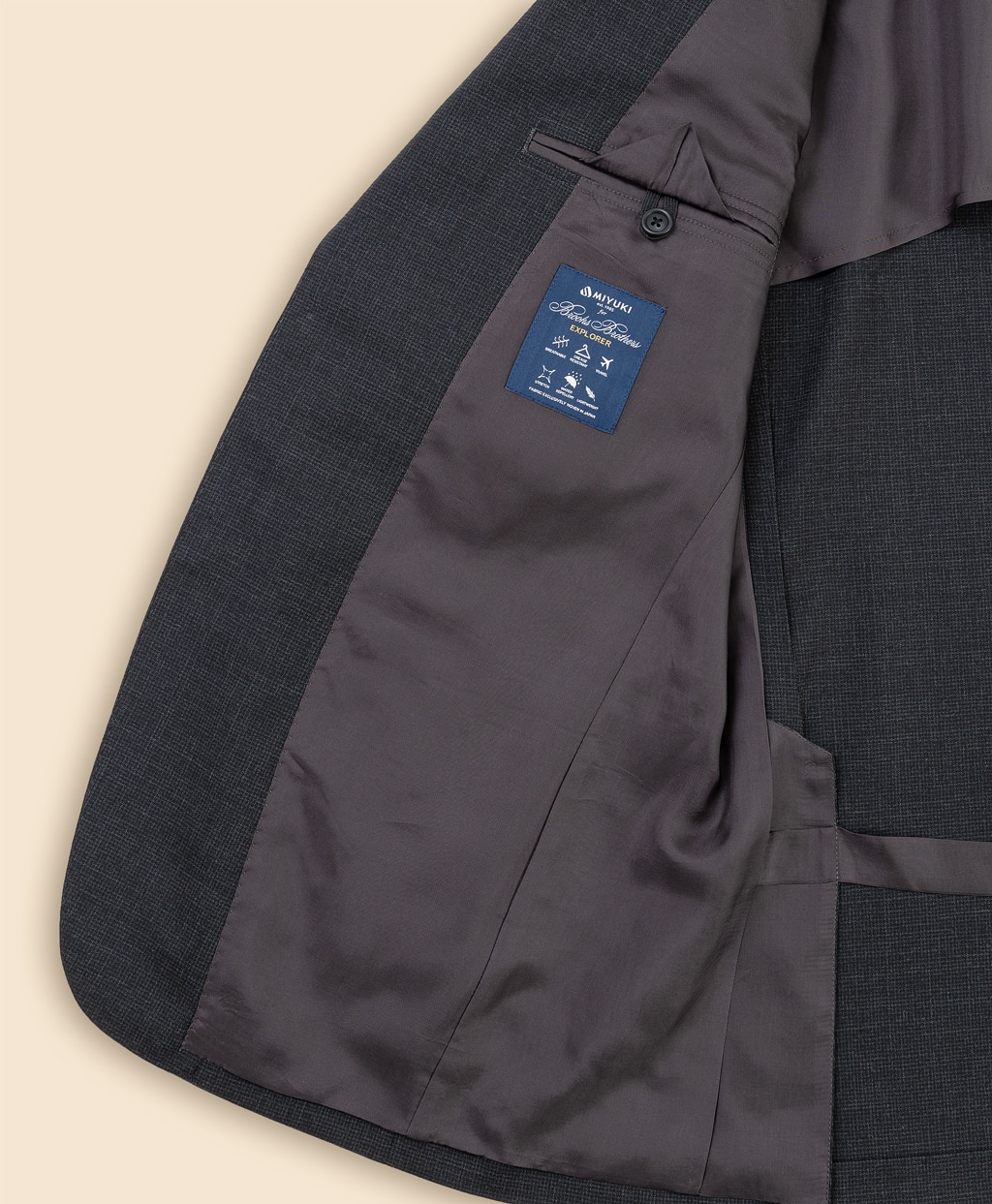 Brooks Brothers Explorer　ウール　ハイツイスト　ハウンドトゥース　段返り３釦スーツ　TOKYO model6