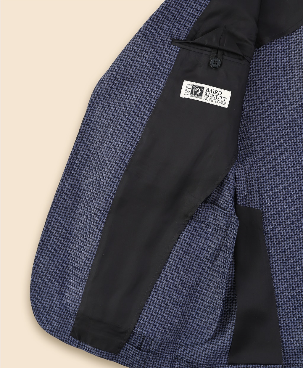 アイリッシュリネン　ハウンドトゥース　シングル２釦アンコンジャケット　Classic5