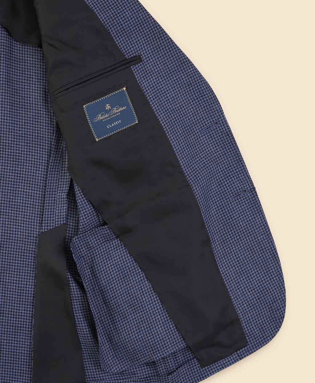 アイリッシュリネン　ハウンドトゥース　シングル２釦アンコンジャケット　Classic6