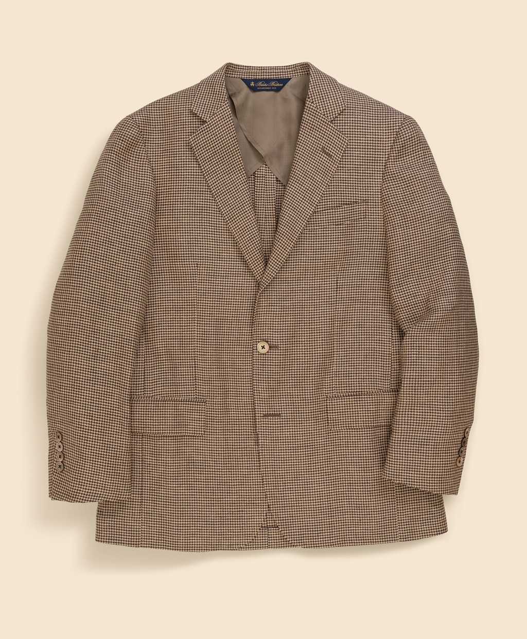 アイリッシュリネン　ハウンドトゥース　シングル２釦アンコンジャケット　Classic1