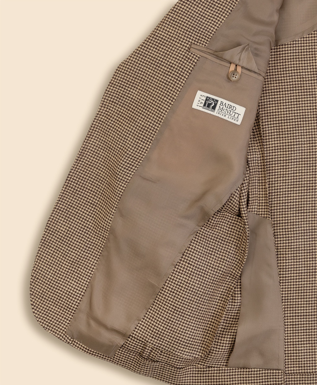 アイリッシュリネン　ハウンドトゥース　シングル２釦アンコンジャケット　Classic5