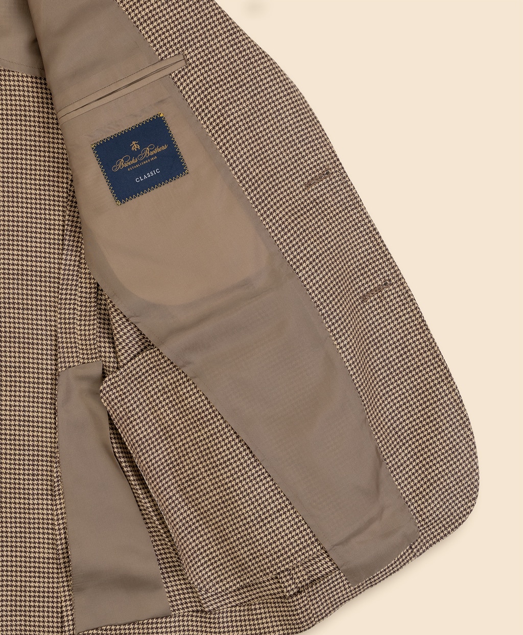 アイリッシュリネン　ハウンドトゥース　シングル２釦アンコンジャケット　Classic6