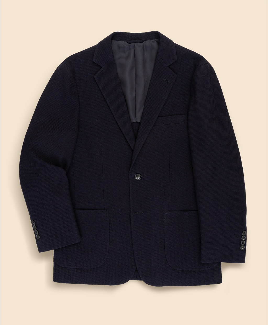 コットン　ニット　テキスチャード　シングル2釦ジャケット　Classic1