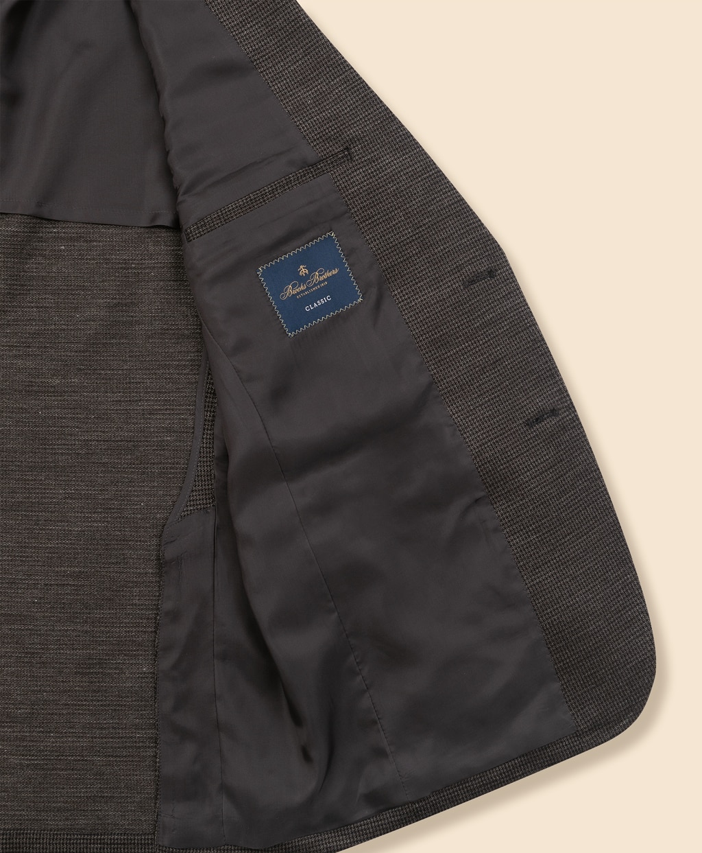 コットン／リネン　ニット　マイクロハウンドトゥース　シングル2釦ジャケット　Classic6