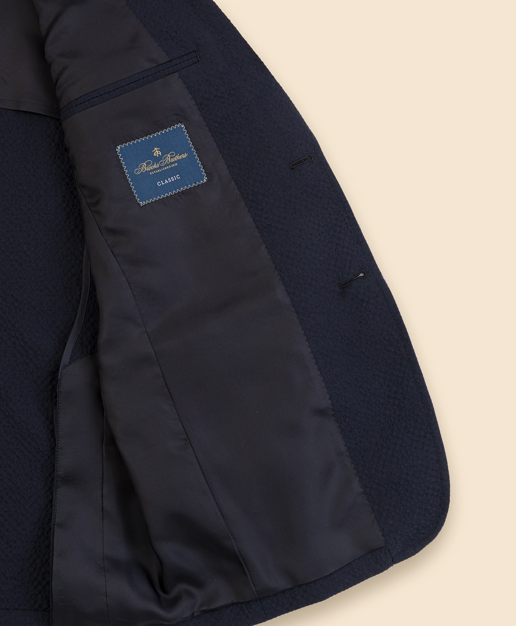 ウール／ポリエステル　シアサッカー　シングル２釦アンコンジャケット　Classic6