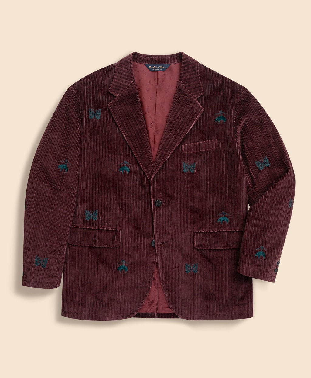 Brooks Brothers × NEEDLES　コットンコーデュロイ　GFパピヨン　リラックスフィット　段返り3釦ジャケット1