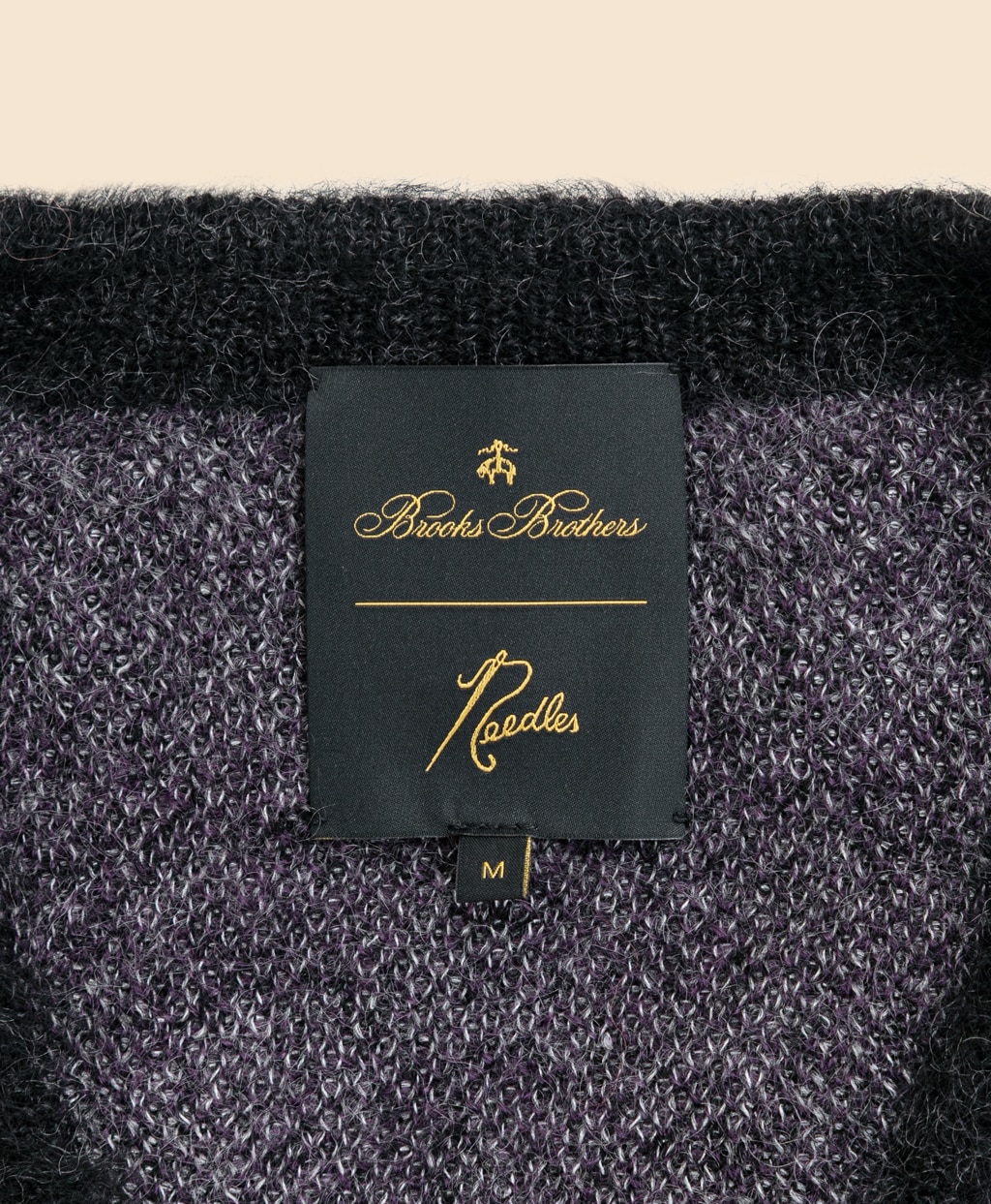 Brooks Brothers × NEEDLES　モヘア／ウール　アーガイル　Vネックセーター5