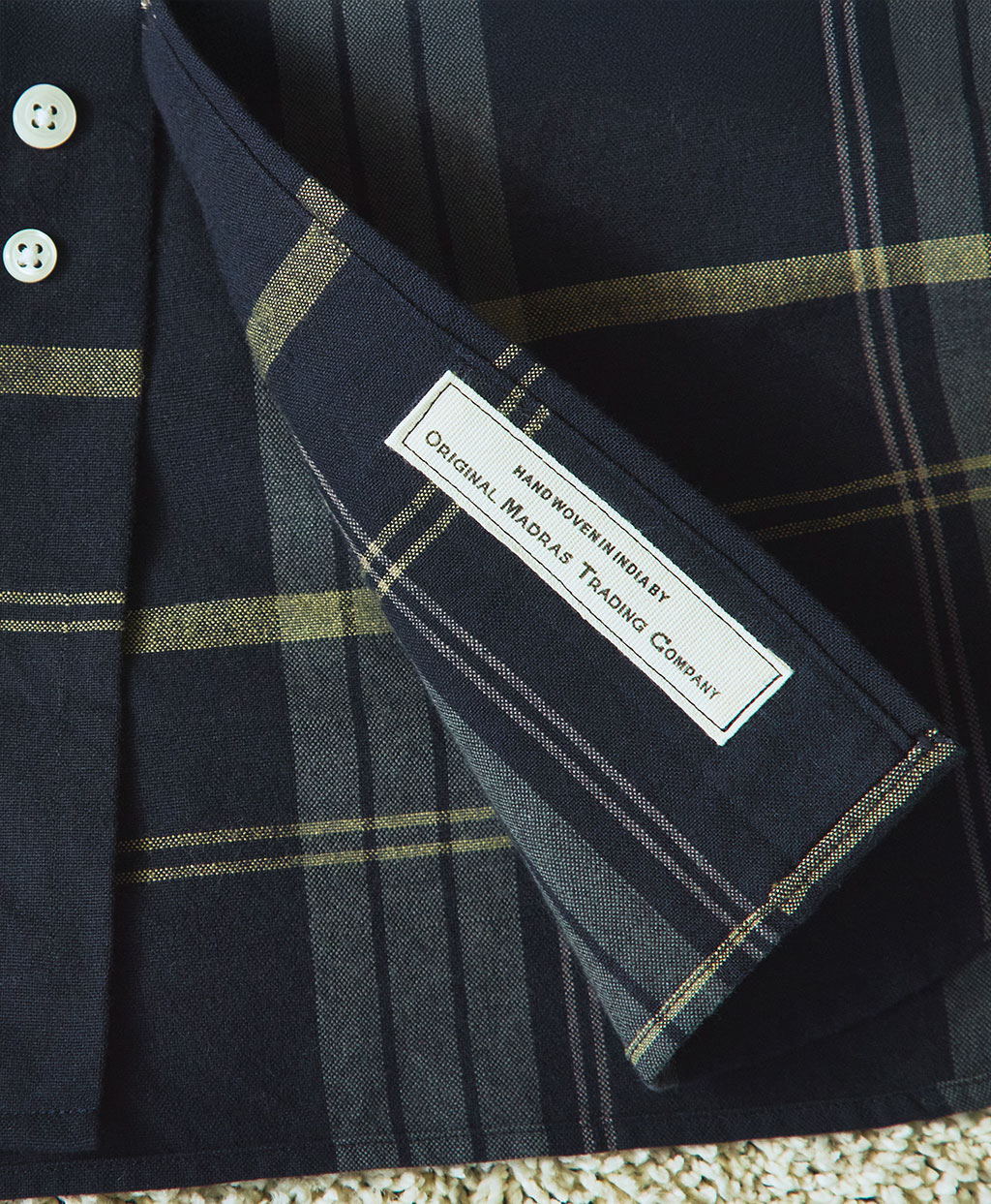 【The Refined MADRAS】 インディアマドラスコットン　６つ釦　ポロカラーシャツ　Traditional Fit5