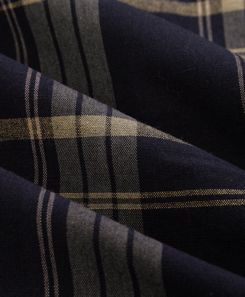 【The Refined MADRAS】 インディアマドラスコットン　６つ釦　ポロカラーシャツ　Traditional Fit6