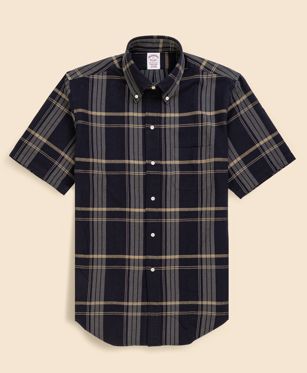 【The Refined MADRAS】 インディアマドラスコットン　６つ釦　ショートスリーブ　ポロカラーシャツ　Traditional Fit3