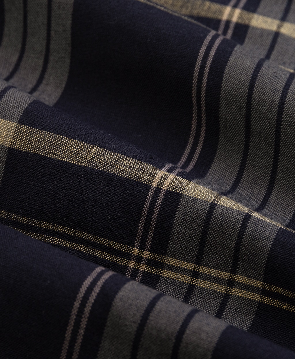 【The Refined MADRAS】 インディアマドラスコットン　６つ釦　ショートスリーブ　ポロカラーシャツ　Traditional Fit6