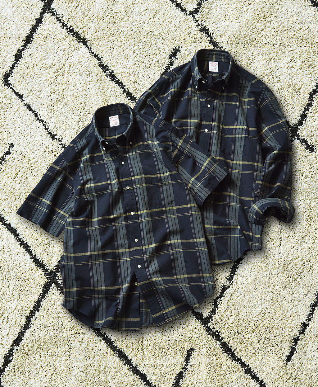 【The Refined MADRAS】 インディアマドラスコットン　６つ釦　ショートスリーブ　ポロカラーシャツ　Traditional Fit7