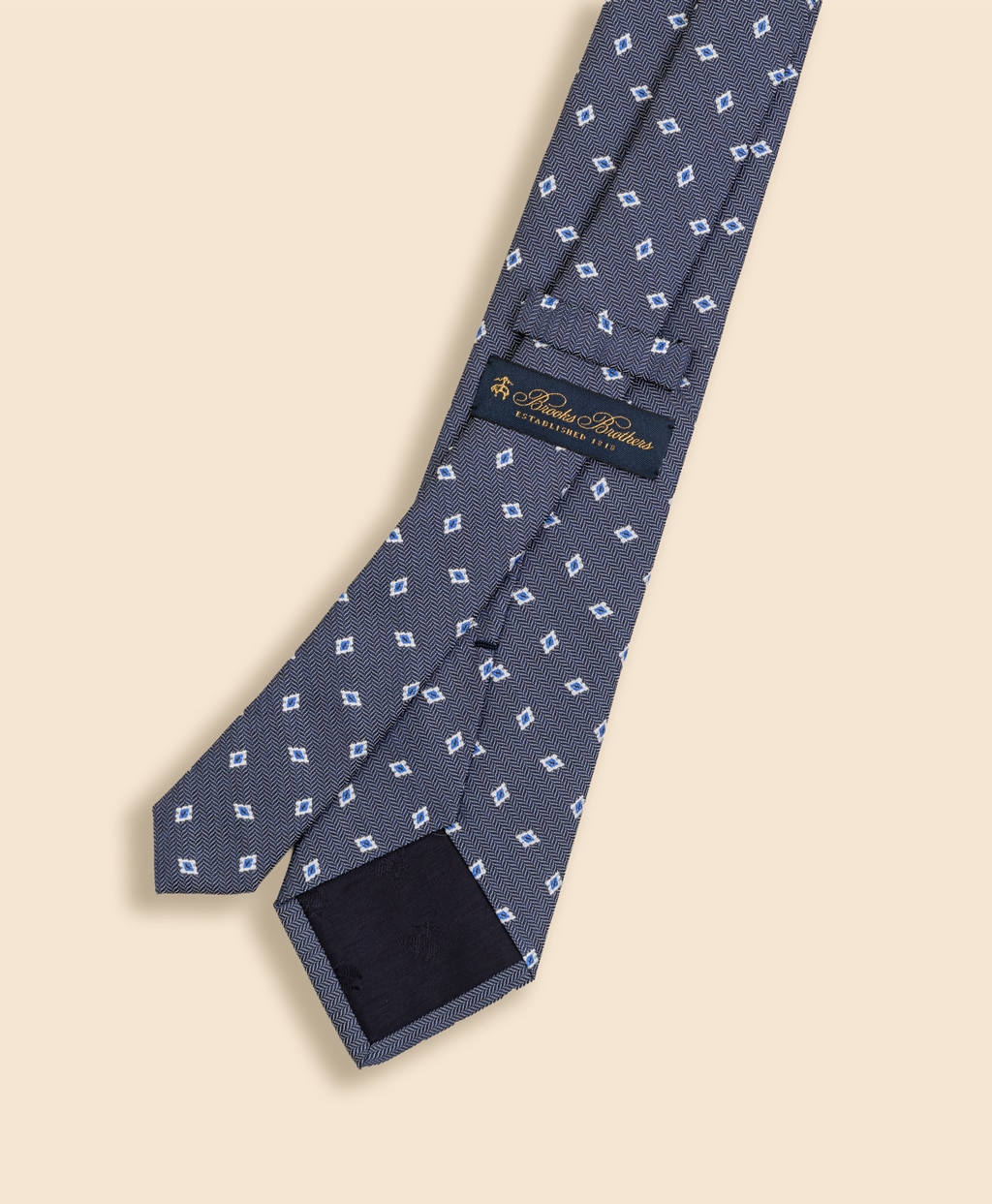 シルク　ヘリンボーン　フラワーモチーフタイ2