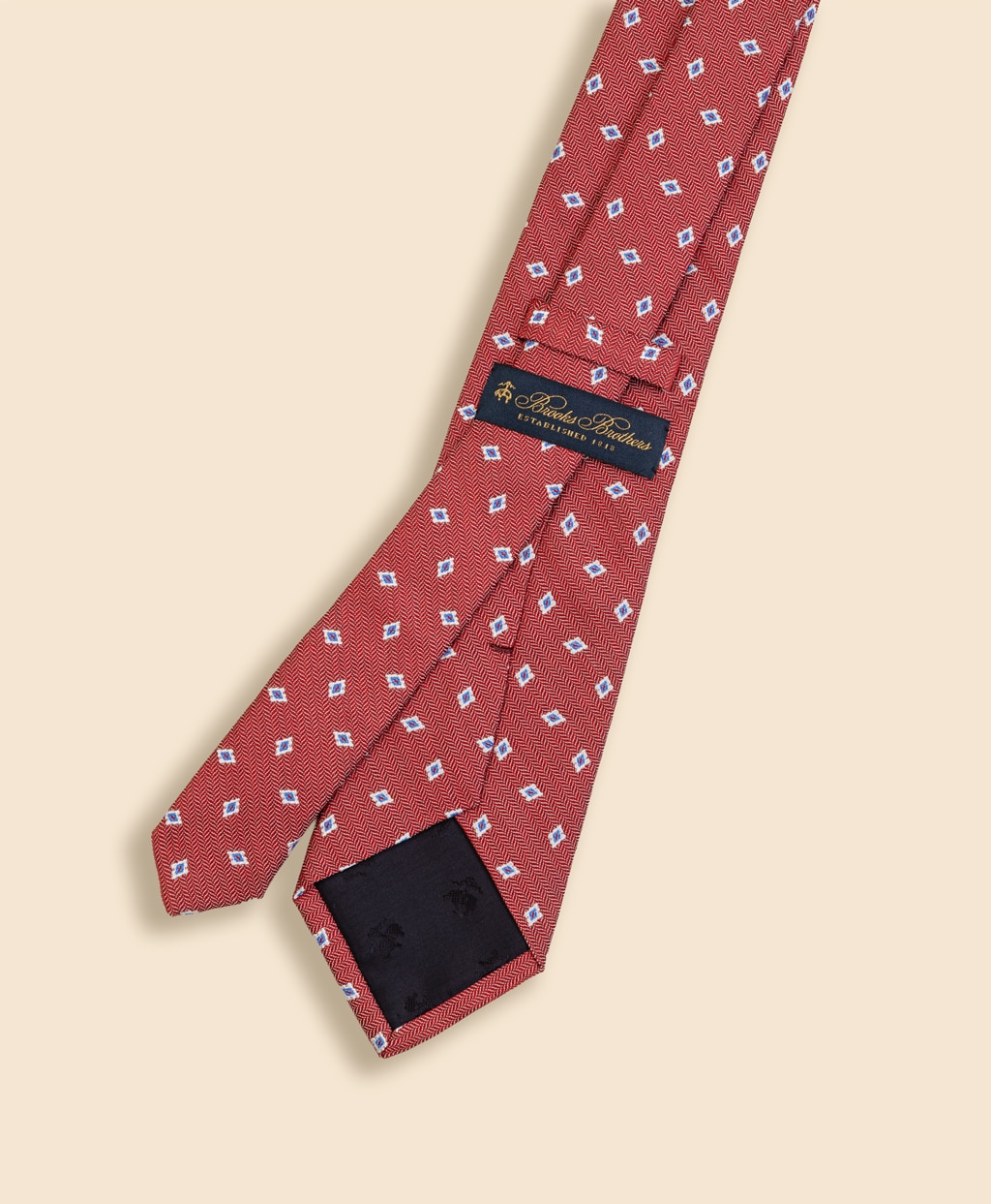 シルク　ヘリンボーン　フラワーモチーフタイ2