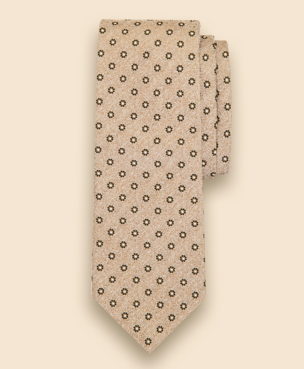 シルク／コットン　メランジ　フラワーモチーフタイ1