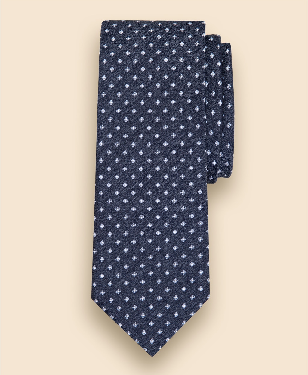 リネン／シルク　メランジ　スモールフラワーモチーフタイ1