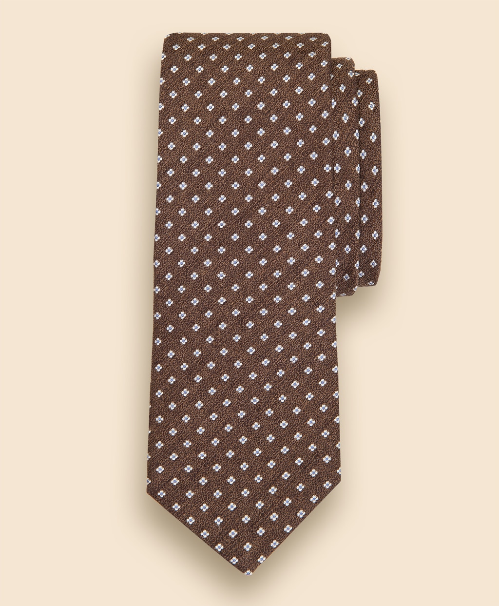 リネン／シルク　メランジ　スモールフラワーモチーフタイ1