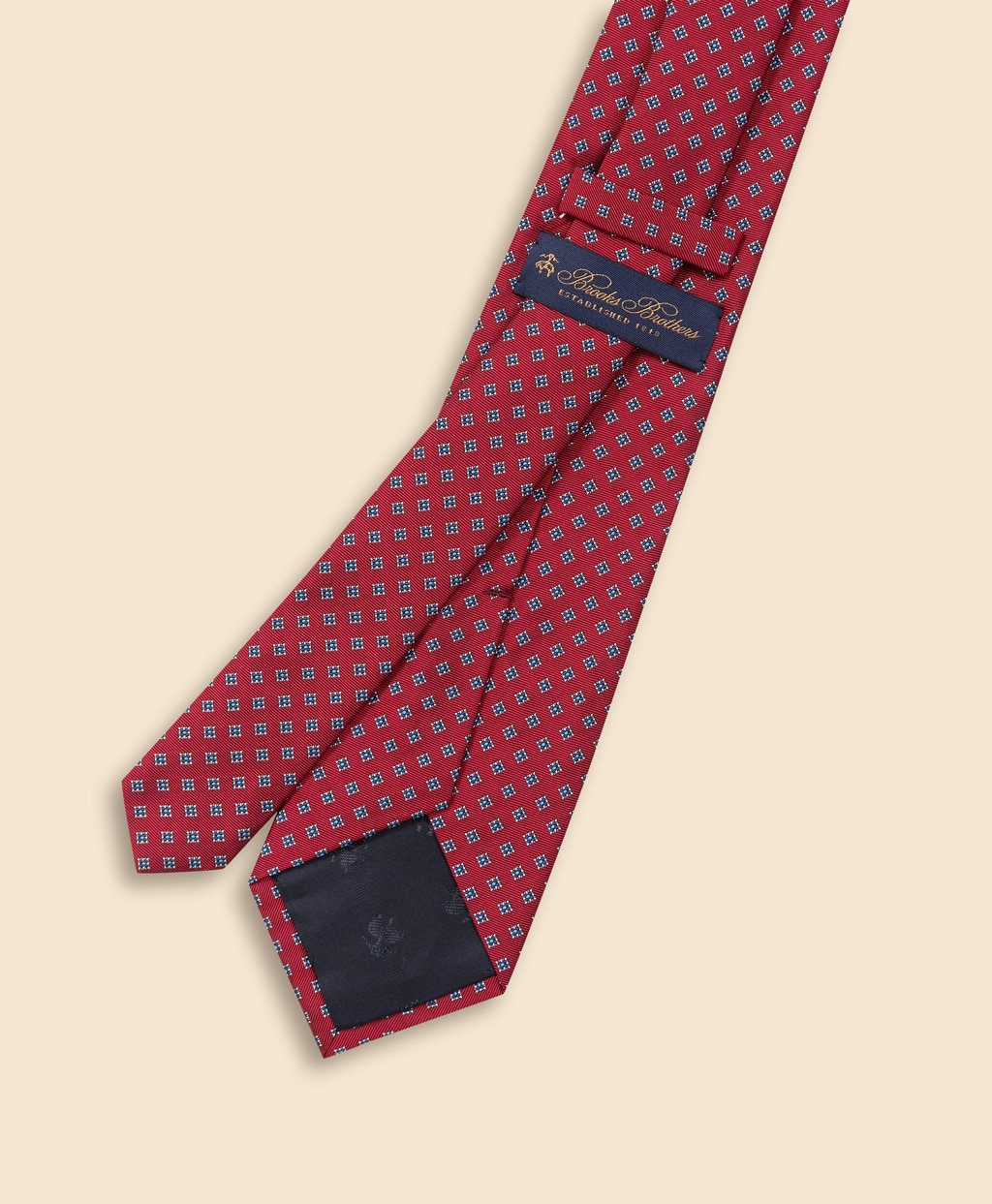 シルク　スクエアモチーフ　ジャカードタイ2