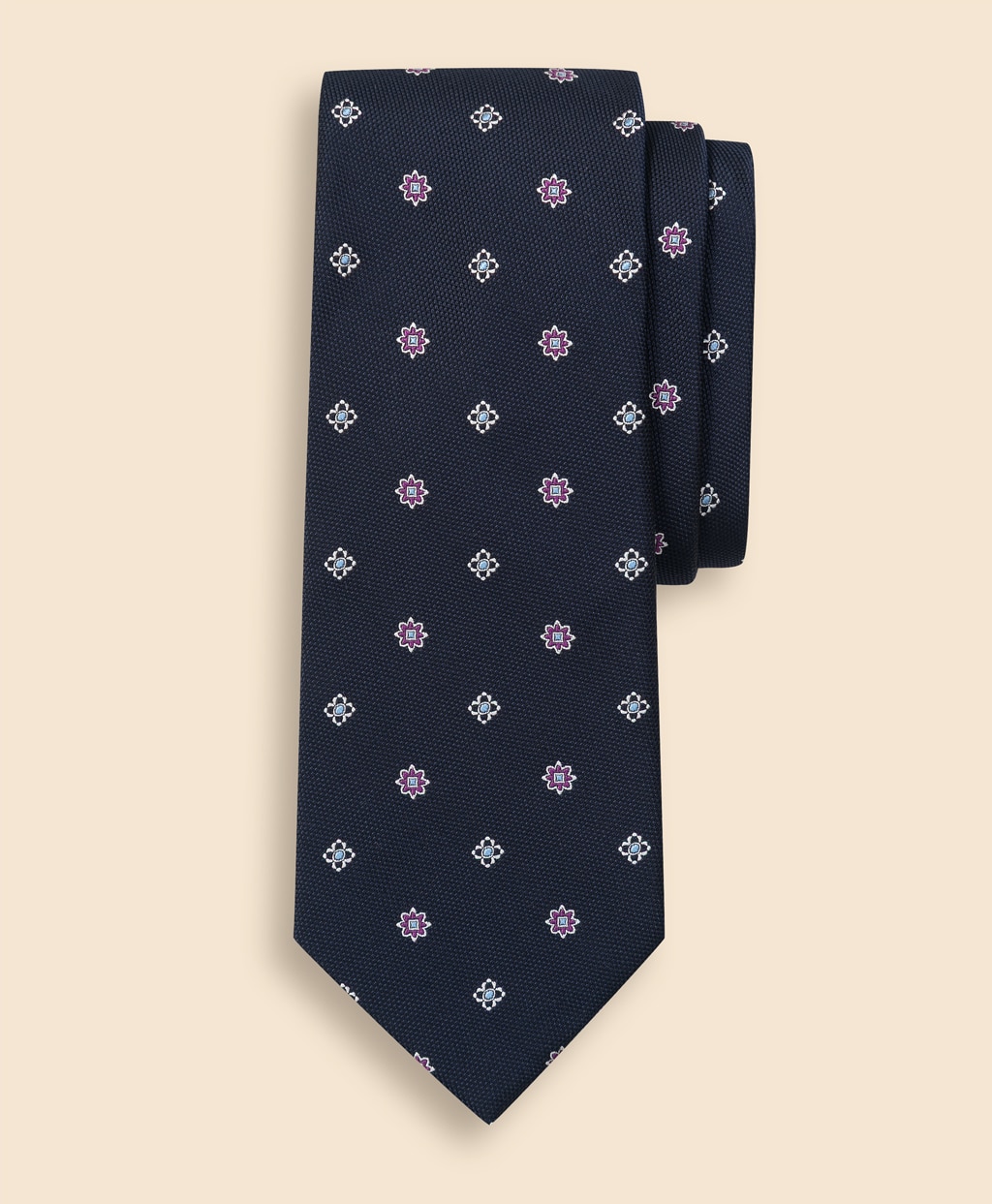 シルク　スクエア×フラワー　ジャカードタイ1