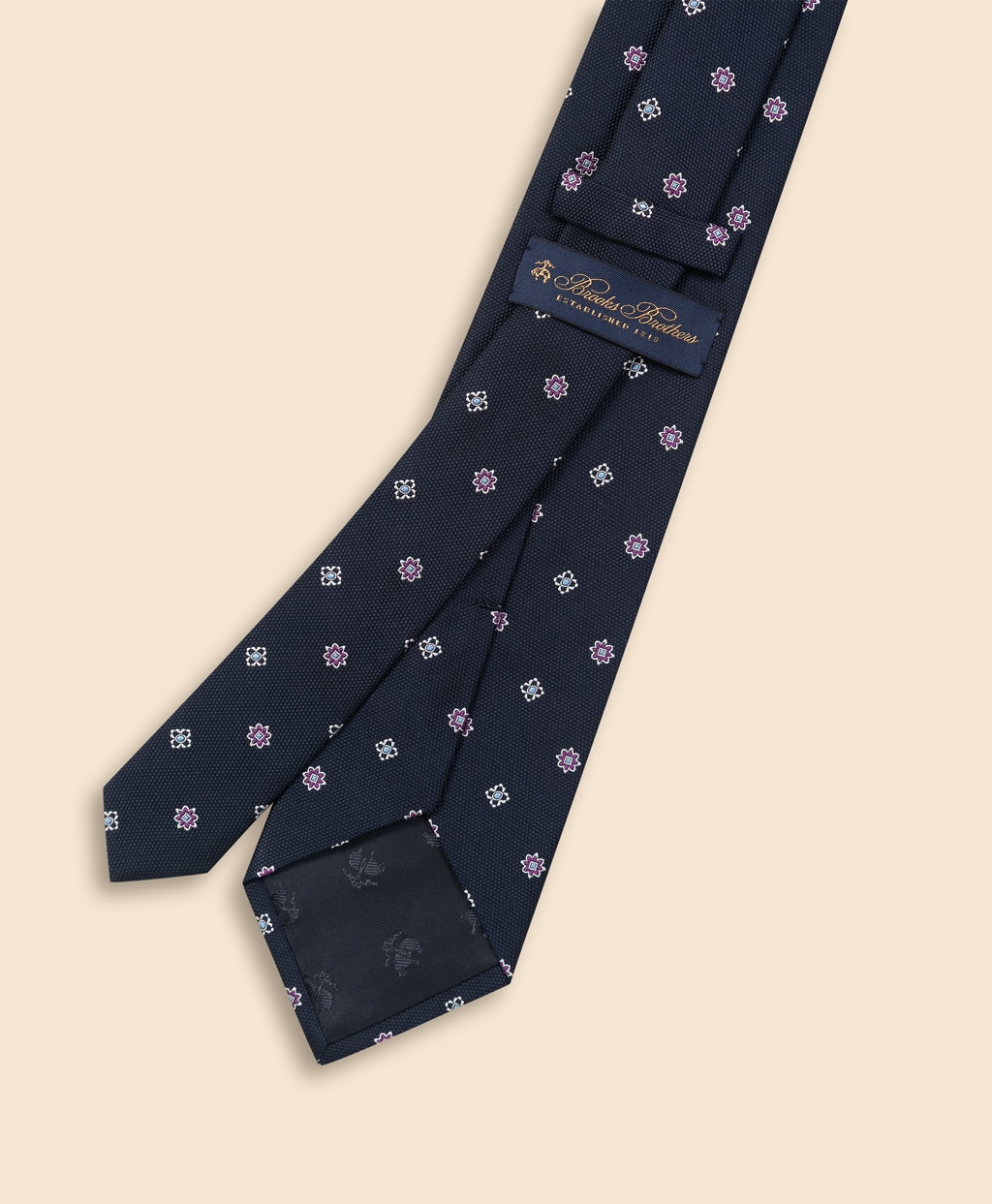 シルク　スクエア×フラワー　ジャカードタイ2