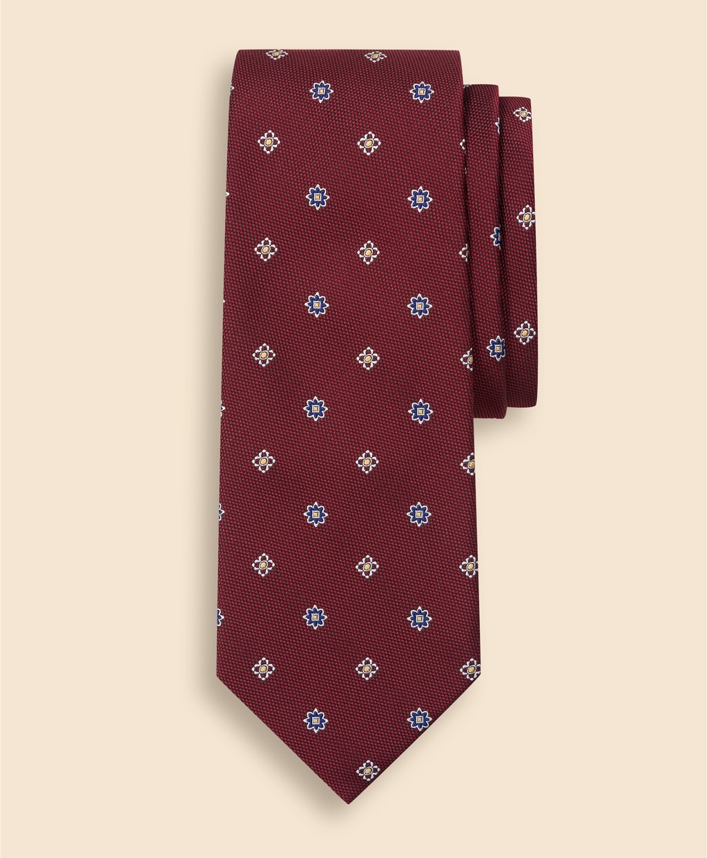 シルク　スクエア×フラワー　ジャカードタイ1