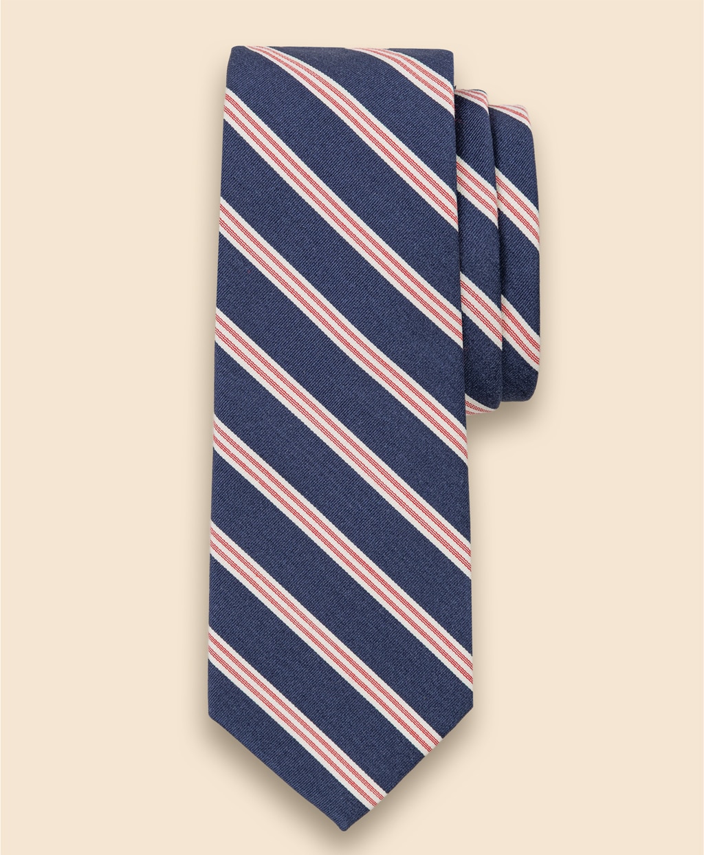 シルク／コットン　サテン　BB#1ミニストライプ　レップタイ1