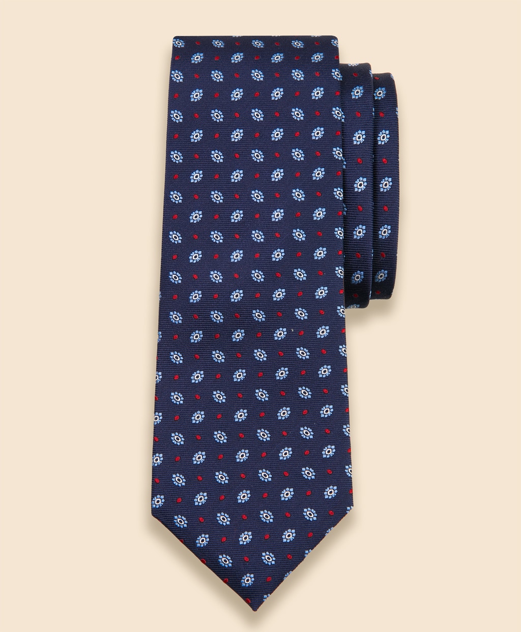 シルク　フラワー×ドットモチーフ　ジャカードタイ1