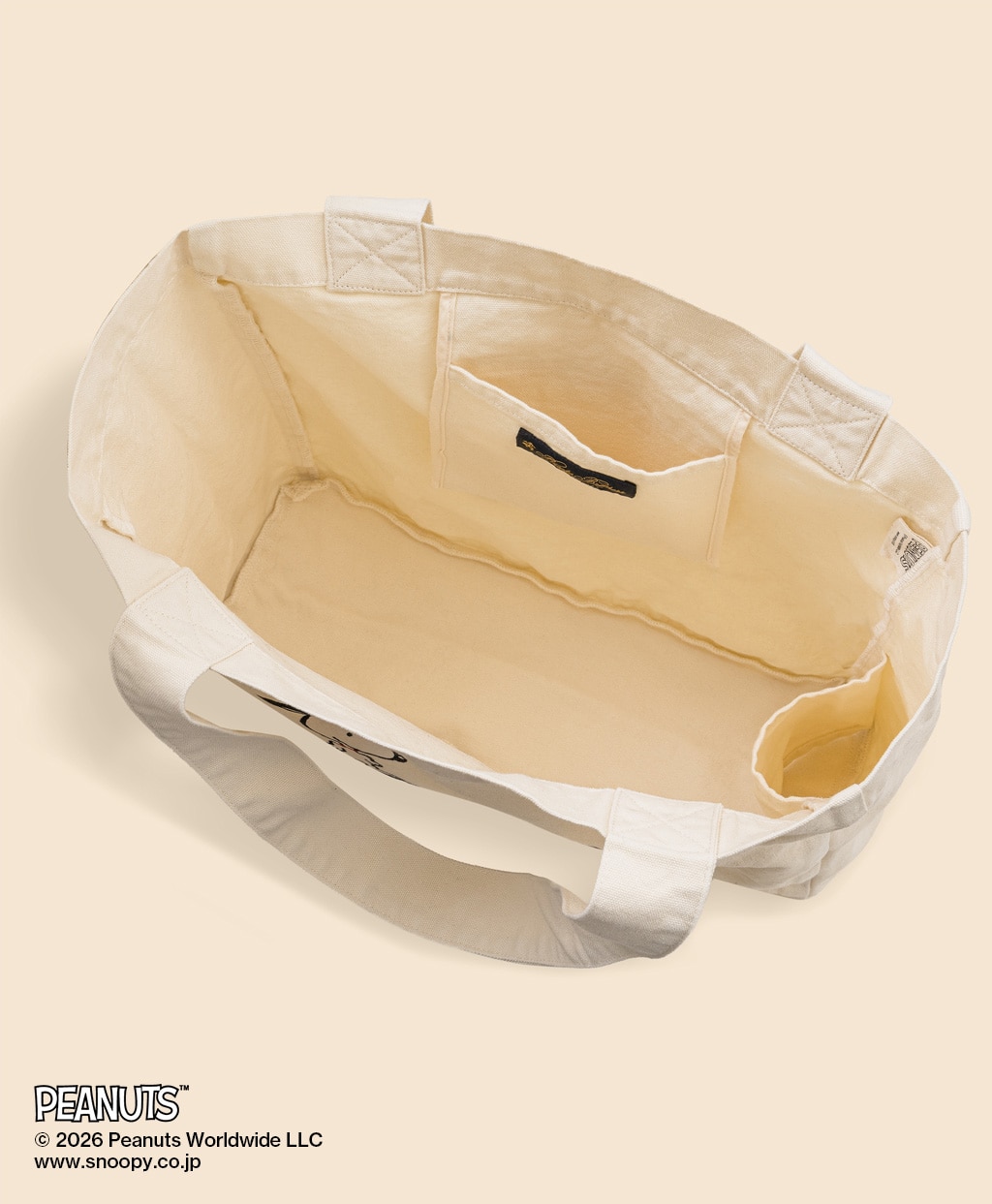 Brooks Brothers × PEANUTS　コットンキャンバス　スヌーピー＆チャーリー・ブラウンプリント　トートバッグ2