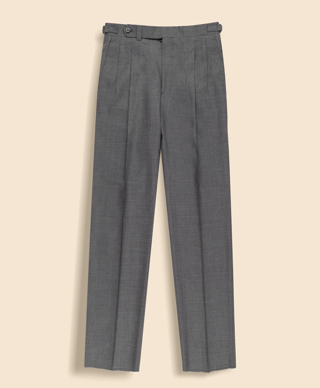 トロピカルウール　サイドアジャスター　プリーテッドトラウザーズ1