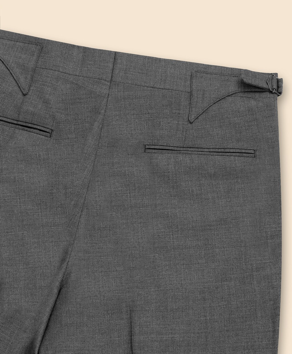 トロピカルウール　サイドアジャスター　プリーテッドトラウザーズ2