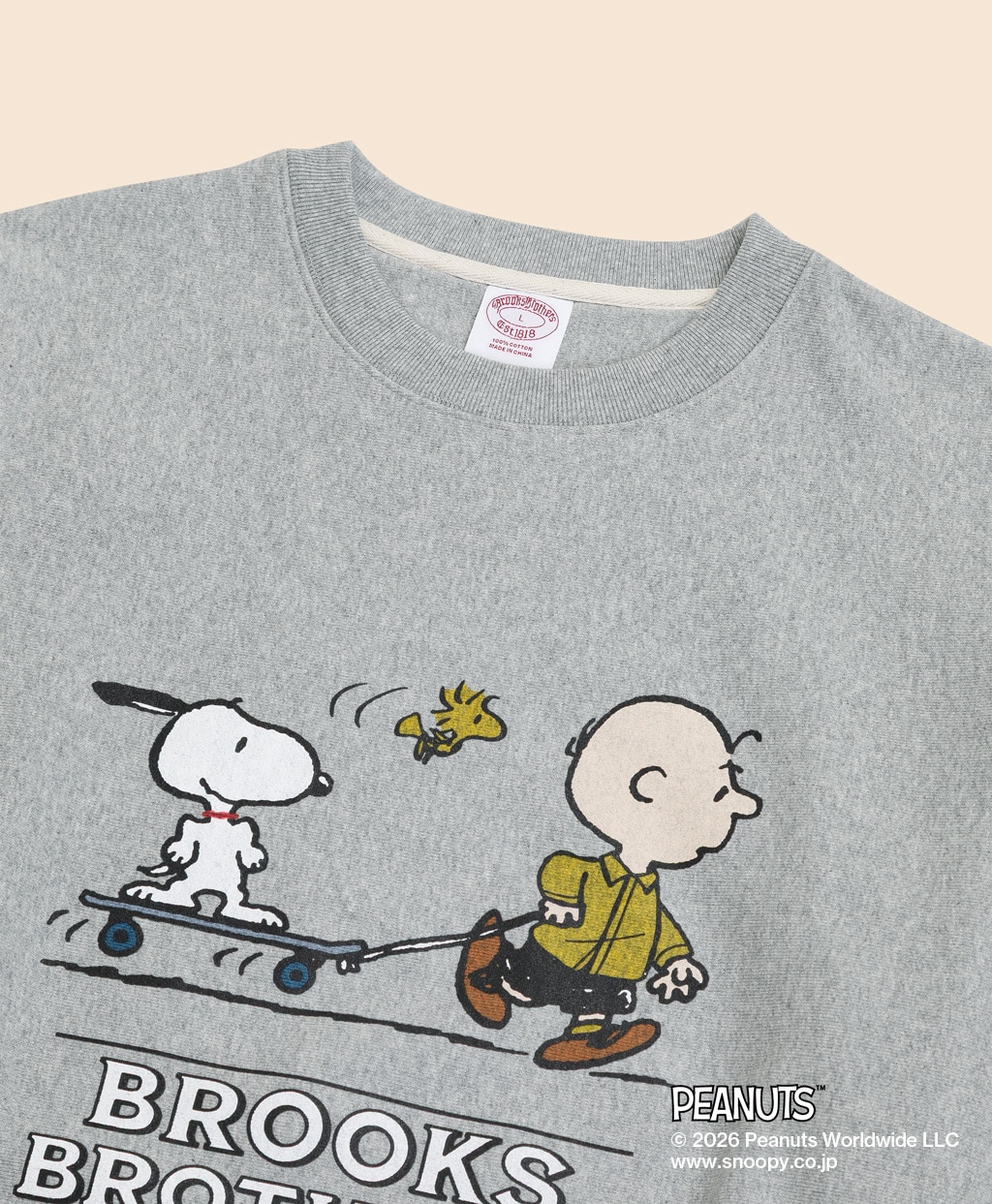 Brooks Brothers × PEANUTS　コットンフレンチテリー　スヌーピー＆チャーリー・ブラウンプリント　スウェットシャツ2