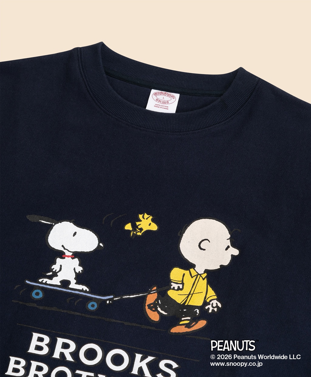 Brooks Brothers × PEANUTS　コットンフレンチテリー　スヌーピー＆チャーリー・ブラウンプリント　スウェットシャツ2