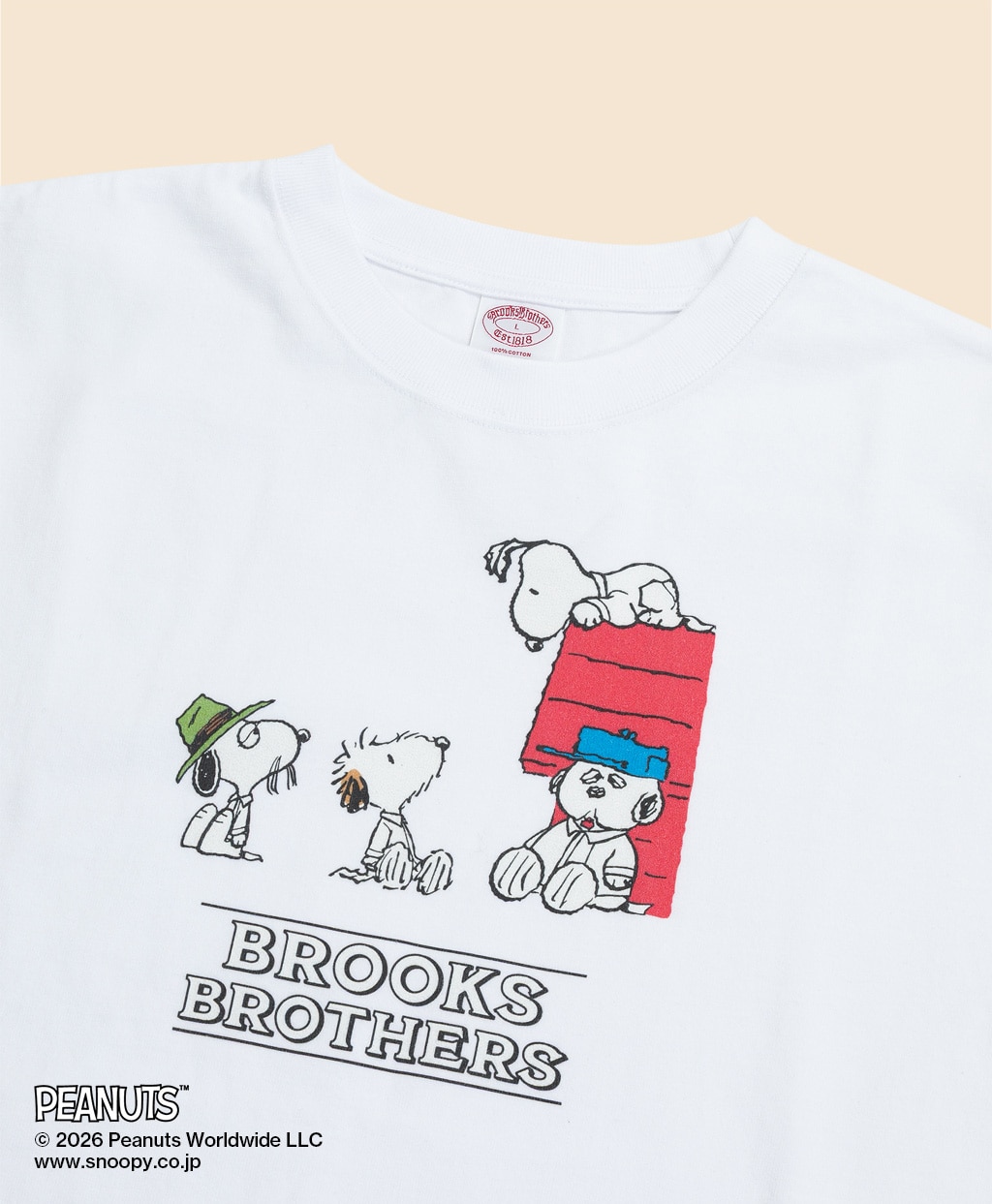 Brooks Brothers × PEANUTS　コットン　スヌーピー・ドッグハウスプリント　ロングスリーブTシャツ2