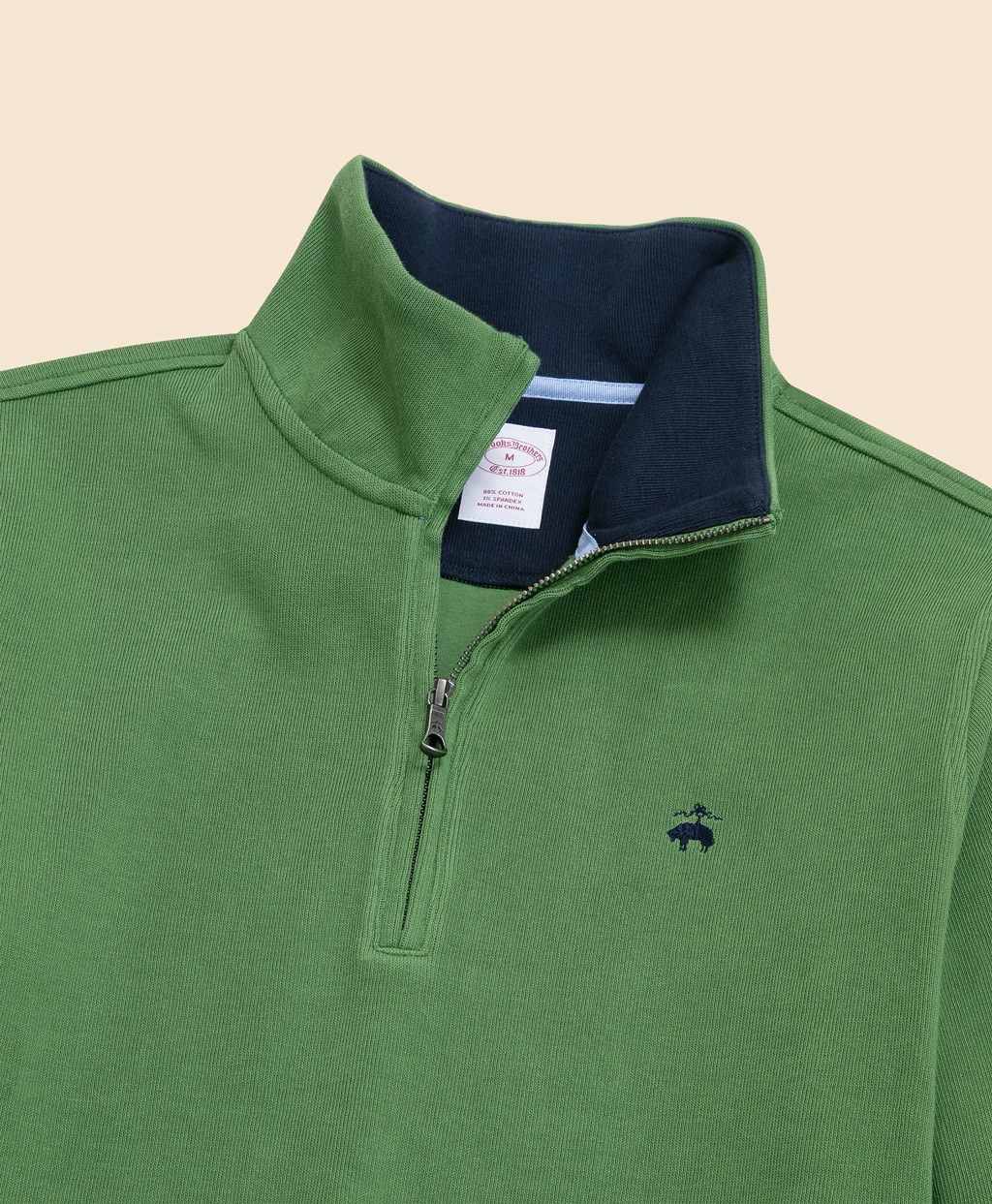 コットン　フレンチリブ　GFロゴ　ハーフジップ　モックネックプルオーバー2