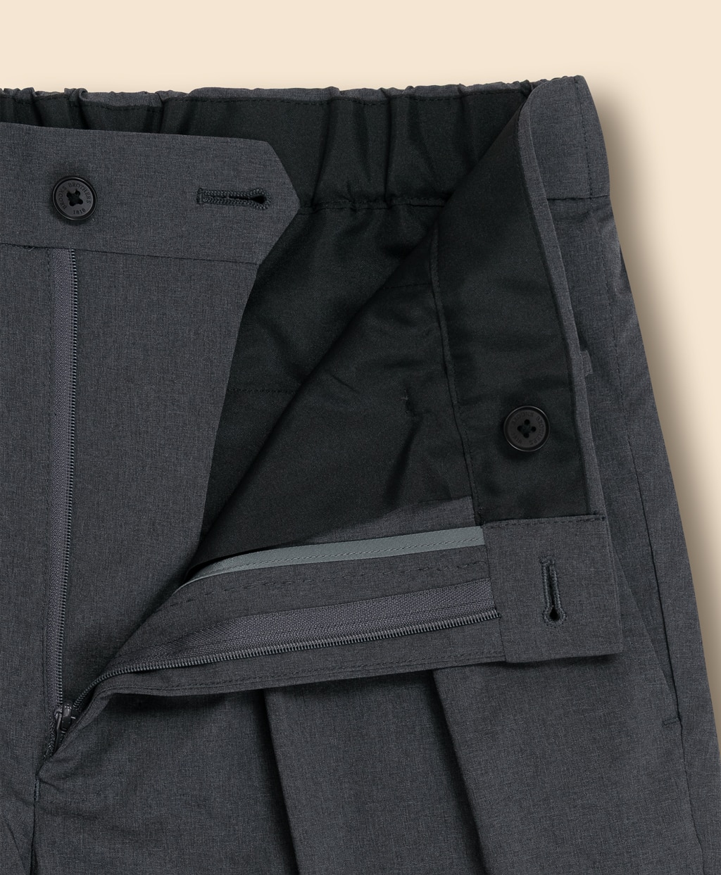 ◆オンラインストア限定◆ ポリエステルブレンド　ウォッシャブル　プレーンフロント　トラウザーズ3