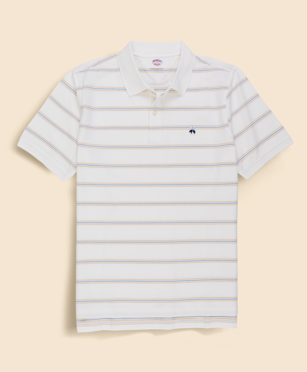 コットン　ストレッチピケ　GFロゴワッペン　ストライプ　ポロシャツ　Original Fit1