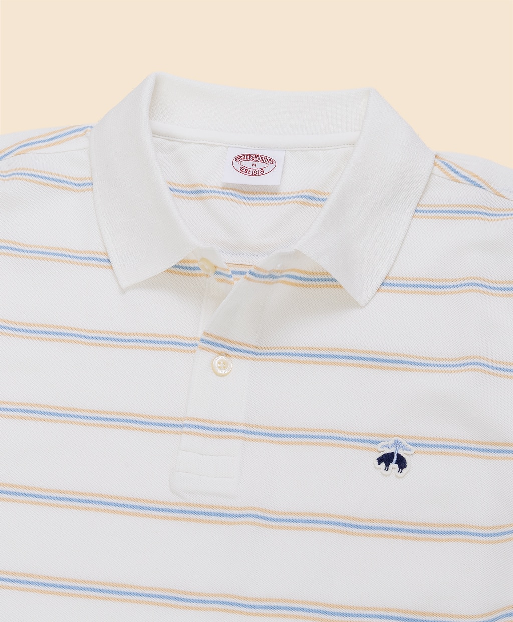 コットン　ストレッチピケ　GFロゴワッペン　ストライプ　ポロシャツ　Original Fit2