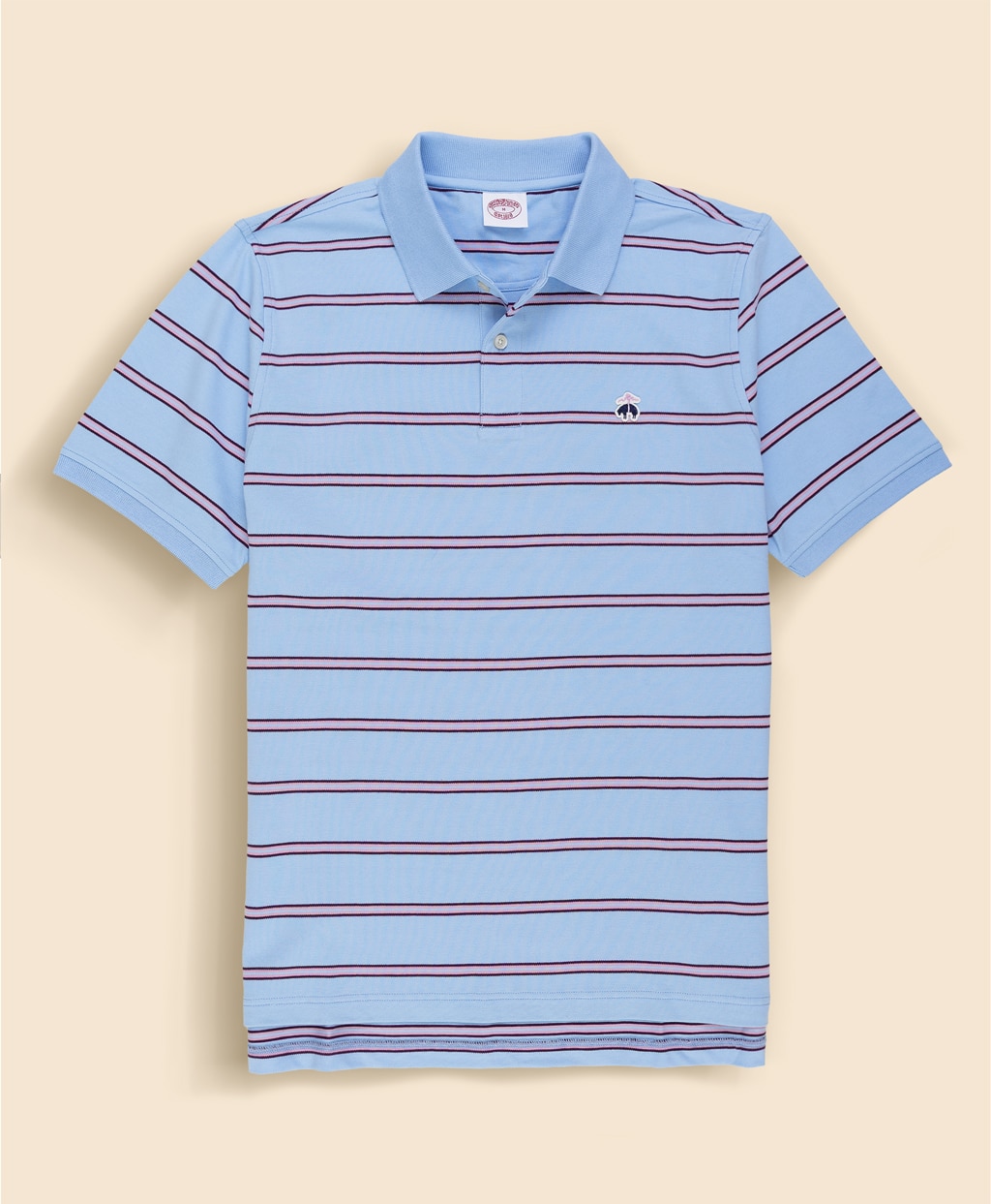 コットン　ストレッチピケ　GFロゴワッペン　ストライプ　ポロシャツ　Original Fit1