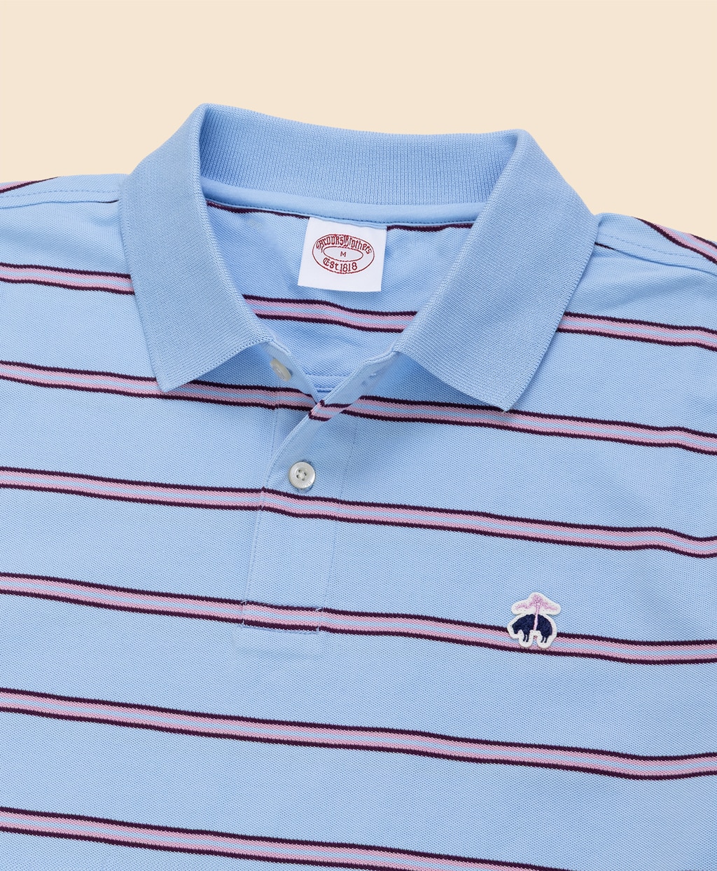 コットン　ストレッチピケ　GFロゴワッペン　ストライプ　ポロシャツ　Original Fit2